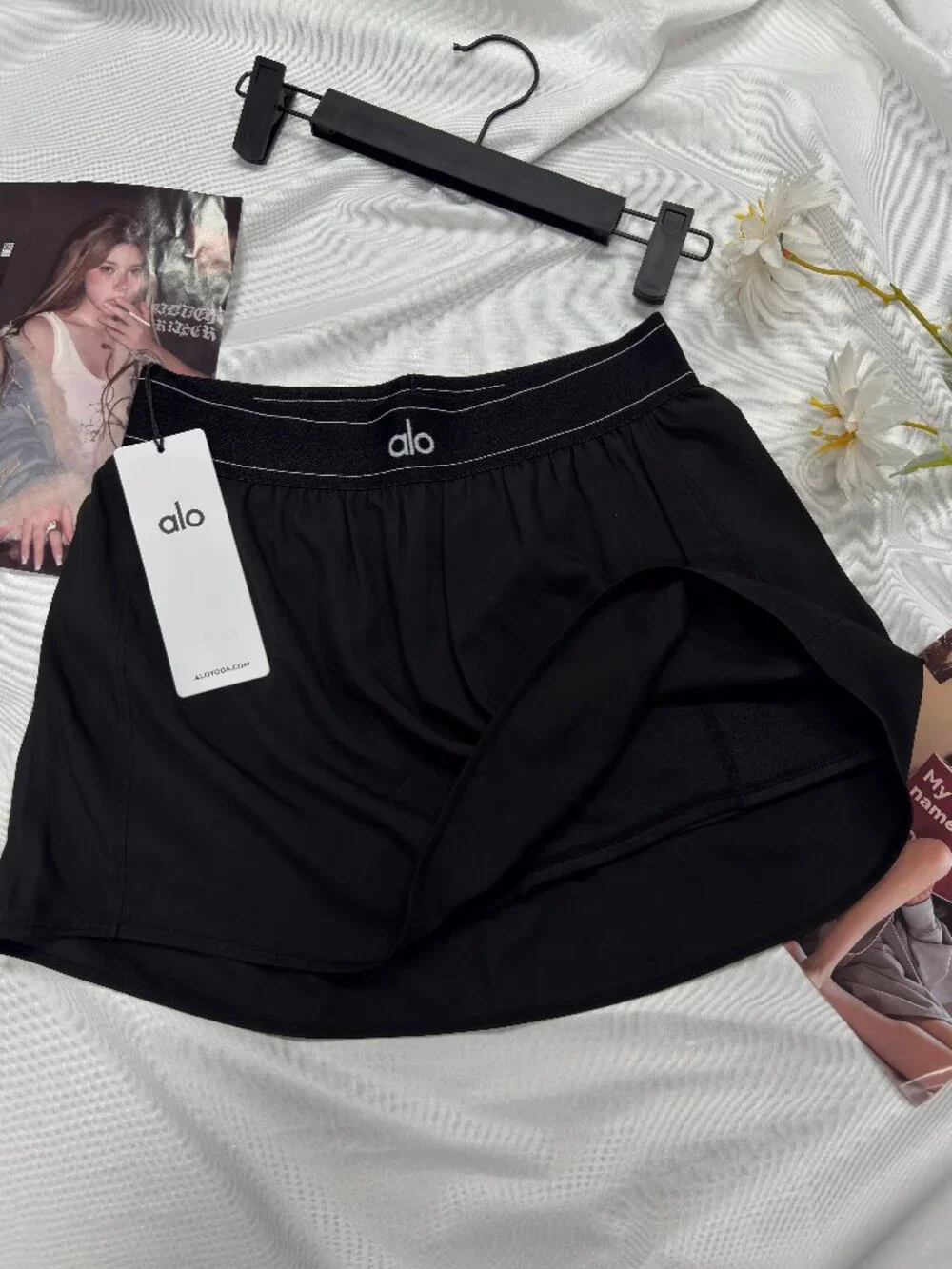 NWT Alo Yoga Women’s Match Point Tennis Skirt Black🎾Cute Preppy Athletic Skirt